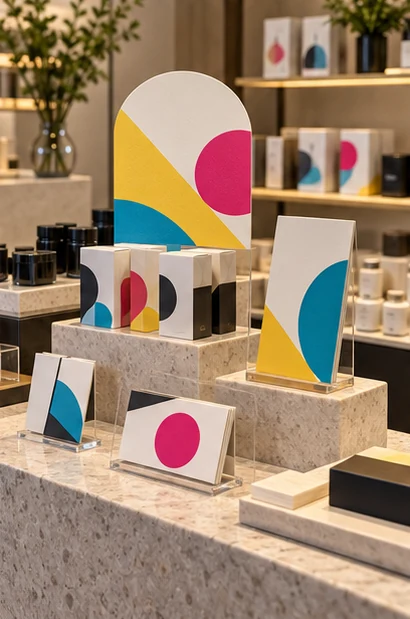 AI-generated concept mockup: Retail display concepts