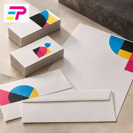 AI-generated concept mockup: Business cards & stationery